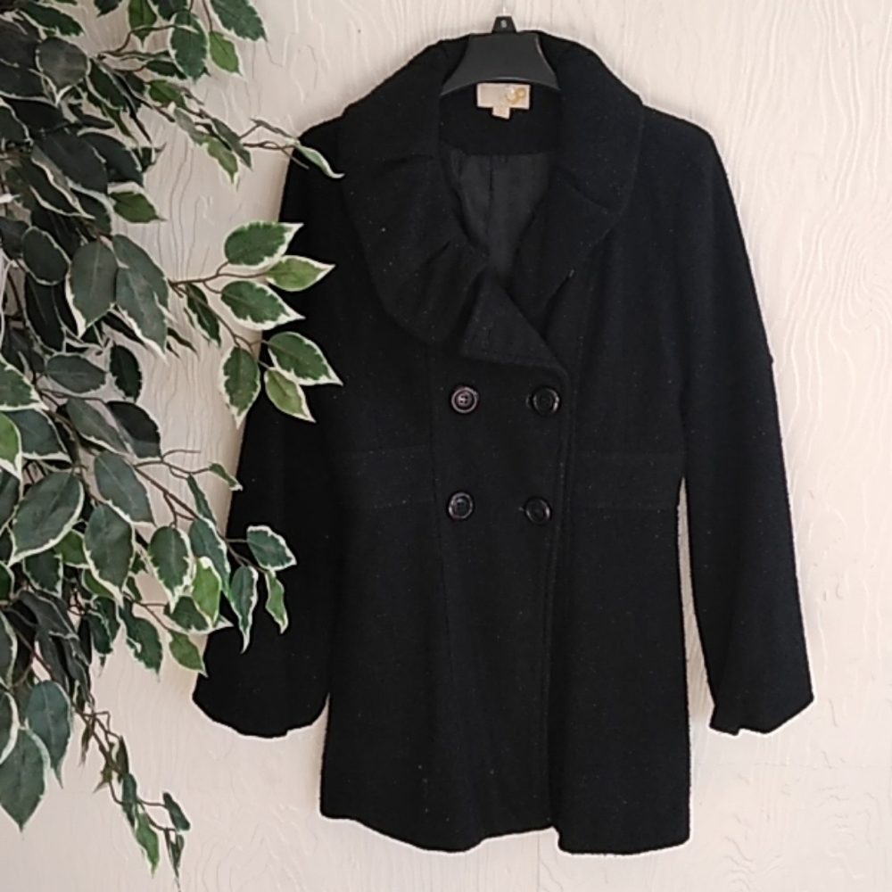 3/15 Black sparkly winter peacoat
